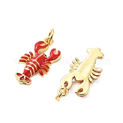 真鍮製エナメルペンダント  丸カン付き  ラックめっき  18KGP本金メッキ  鉛フリー＆カドミウムフリー  長持ちメッキ  21x10.5x3.5mm  穴：3.3mm&nbsp;X-KK-L237-027G-02