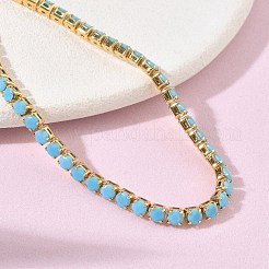 Synthetic Turquoise Tennis Bracelets&nbsp;KK-CBA964F-01G-04