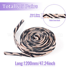 ポリエステルコード靴紐5組  ココナッツブラウン  1200x8~10x1mm&nbsp;FIND-TA0009-64A