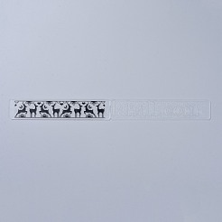 プラスチックエンボスフォルダー  凹凸エンボスステンシル  手工芸品の写真アルバムの装飾のため  鹿  30x150x2.5mm&nbsp;DIY-P007-D03