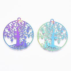 Ion Plating(IP) 201 Stainless Steel Filigree Pendants&nbsp;STAS-T057-21