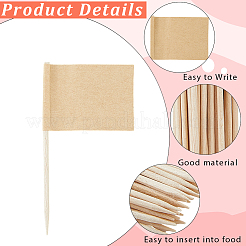 紙製フラッグカクテルピック100個  淡い茶色  65x35~36x2mm&nbsp;DIY-CN0003-57A