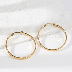 Ion Plating(IP) 304 Stainless Steel Hoop Earrings&nbsp;EJEW-L215-15G