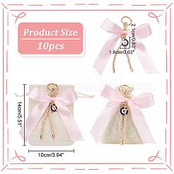 Rectangle Polyester Imitation Burlap Packing Pouches Drawstring Bags&nbsp;ABAG-AB00005
