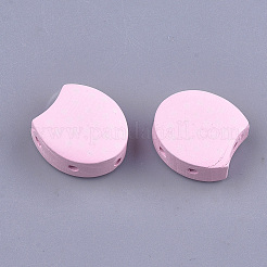 プリントウッドマルチ連リンク  染め  ピンク  21~22x20x9.5~10mm  穴：2mm&nbsp;WOOD-T019-20B
