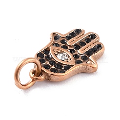 Ion Plating(IP) 304 Stainless Steel Embedded Rhinestone Pendants&nbsp;STAS-I190-25RG