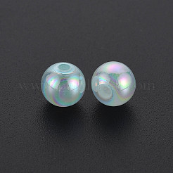 模造ゼリーアクリルビーズ  ABカラーメッキ  ラウンド  淡いターコイズ  8mm  穴：1.8mm  約1731個/496g&nbsp;LS-MACR-S373-66-E04