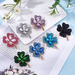Cubic Zirconia Clover Brooch Pin&nbsp;JBR105A