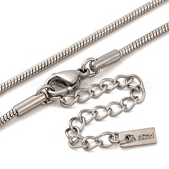Non-Tarnish 304 Stainless Steel Heart Pendant Round Snake Chain Necklaces for Women&nbsp;X-NJEW-G142-04P