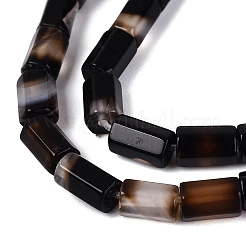 染め加工天然石瑪瑙ビーズ連売り  六角柱  ブラック  5~7.5x3.5~4.5mm  穴：0.6~0.8mm  約57~64個/連  14.76~15.55インチ（37.5~39.5cm）&nbsp;GG-N002-01A-02