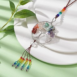 7 Chakra Gemstone Chip Pendant Decoration&nbsp;HJEW-JM01440