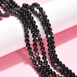 Natural Black Agate Beads Strands&nbsp;G-G391-6mm-01