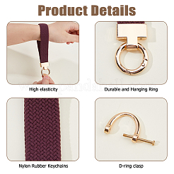 2 Sets Zinc Alloy Nylon Rubber Keychains&nbsp;KEYC-HS0001-12A