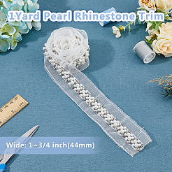 Resin with Rhinestone Gauze Ribbon&nbsp;OCOR-WH0078-140