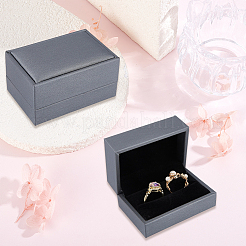 PU Leather Jewelry Couple Ring Packing Boxes&nbsp;CON-CL0001-27B