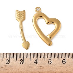 304ステンレススチールトグル留め具  ゴールドカラー  ハート  28.5x21.5x2mm  穴：1.8mm&nbsp;LS-STAS-Z153-03G-04