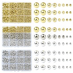 1515個 12スタイル ABSプラスチックビーズ  環境に優しい電気メッキビーズ  ラウンド  ミックスカラー  3~8mm  穴：1.4~2mm&nbsp;KY-YW0002-02