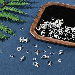 DIYジュエリー作りのパーツキット  亜鉛合金カニカンを含む  真鍮製マグネット留め具と丸カン  銀  11x5mm  穴：1mm&nbsp;DIY-FS0008-51S