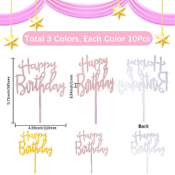 3 Sets 3 Colors Acrylic Cake Toppers Decorations&nbsp;DIY-SP0003-28