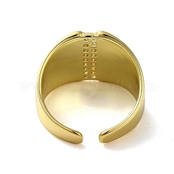 キュービックジルコニアリング付き真鍮  二重層  18KGP本金メッキ  usサイズ8 1/2(18.5mm)&nbsp;RJEW-B057-18G