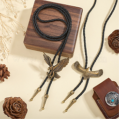 2Pcs 2 Styles Alloy Eagle Pendant Bolo Tie Necklaces&nbsp;NJEW-HY0001-16