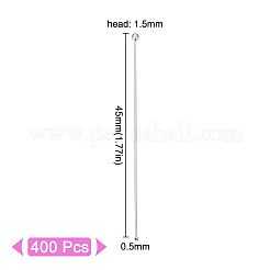 400本真鍮ボールヘッドピン  ジュエリー作りのための  銀  45x0.5mm  24ゲージ  ヘッド：1.5mm&nbsp;KK-GO0001-58