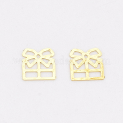 真鍮製カボション  ネイルアートの装飾の付属品  ギフト用の箱  ゴールドカラー  4x4x0.1mm  約10000個/袋&nbsp;MRMJ-S033-011