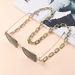 眼鏡チェーン  眼鏡用ネックストラップ  スプレー塗装されたccbプラスチックおよびアルミニウムアズキチェーン付き  304ステンレススチールのロブスタークロウ留め具とゴムループエンド  ゴールド  31.1~31.4インチ（79~80cm）&nbsp;AJEW-EH00223-02