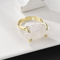 Natural Quartz Crystal Finger Rings&nbsp;RJEW-B122-01G-04