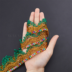 Sparkle Polyester Lace Ribbons&nbsp;OCOR-WH0080-16B