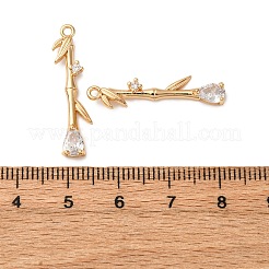 Brass Micro Pave Clear Cubic Zirconia Pendants&nbsp;KK-Z112-27G