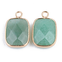 Faceted Natural Green Aventurine Pendants&nbsp;G-S359-179A