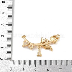 Brass Pave Clear Cubic Zirconia Links Connector Charms&nbsp;KK-K407-28G