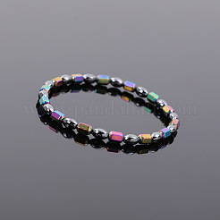 Synthetic Non-magnetic Hematite Oval Hexagonal Column Beaded Stretch Anklets&nbsp;FS-WG276A6-01