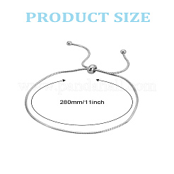 女性用ステンレススチールチェーンアンクレット1個  ステンレス鋼色  280mm&nbsp;AJEW-LP0006-48B-P