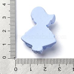 漫画の女の子の不透明樹脂デコデンカボション  人形  ライトスカイブルー  35.5x25x8.5mm&nbsp;RESI-S392-04B-02