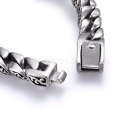 304 Stainless Steel Curb Chains Bracelets&nbsp;BJEW-E346-02AS