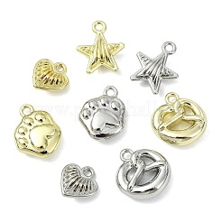 32本8スタイルアロイペンダント  星/足跡/ハートのチャーム  プラチナ＆ライトゴールド  11~14.5x10~14x4.5~5mm  穴：1.4~1.5mm  4個/スタイル&nbsp;FIND-CJ0004-20