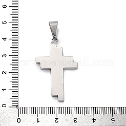 304ステンレスペンダント  クロス  ゴールデン·ステンレス鋼色  37.5x23x3mm  穴：4.5x9mm&nbsp;STAS-G346-35GP