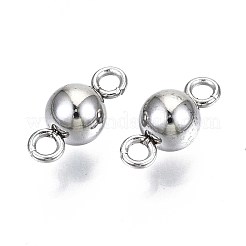 変色しにくい201ステンレススチールリンクコネクター  ラウンド  ステンレス鋼色  11.5x5.5mm  穴：1.6mm&nbsp;STAS-S117-004A-01