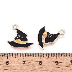 ハロウィンテーマアロイエナメルペンダント  ゴールドカラー  帽子  17.5x17x1mm  穴：1.6mm&nbsp;LS-ENAM-T022-54G-01