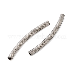 304ステンレスチューブビーズ  カーブチューブ  ステンレス鋼色  50x4mm  穴：2.5mm&nbsp;STAS-B128-13E-P