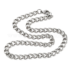 Tarnish Resistant 304 Stainless Steel Twisted Chain Curb Chain Necklaces&nbsp;NJEW-V0323-07