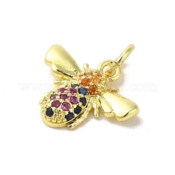 Golden Brass Pave Cubic Zirconia Pendants&nbsp;KK-M283-04C-02