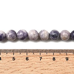 天然の紫色のストライプジャスパービーズ連売り  ラウンド  グレードAB  8mm  穴：1.4mm  約47~49個/連  14.84''~15.83''（37.7~40.2センチメートル）&nbsp;G-K350-C03-8mm