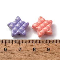 真珠色の不透明なアクリルビーズ  グリッド模様の星  ミックスカラー  15x16x8mm  穴：2mm  598個/ 500g&nbsp;OACR-S072-02