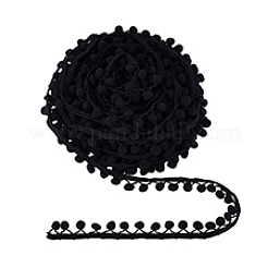 コットンリボン  丸い縁  ブラック  7/8 ~1インチ（22~24mm）&nbsp;DIY-WH0580-33B