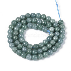 天然なヒスイビーズ連売り  ラウンド  6mm  穴：0.9~1mm  約68個/連  14.96~15.16インチ（38~38.5cm）&nbsp;G-N353-07B-01
