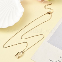 アーチ真鍮ペンダントネックレス  ゴールドカラー  17.72インチ（45cm）&nbsp;LS-NJEW-H051-05G