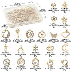 20Pcs 20 Style Alloy Crystal Rhinestone Pendants&nbsp;FIND-YW0003-36